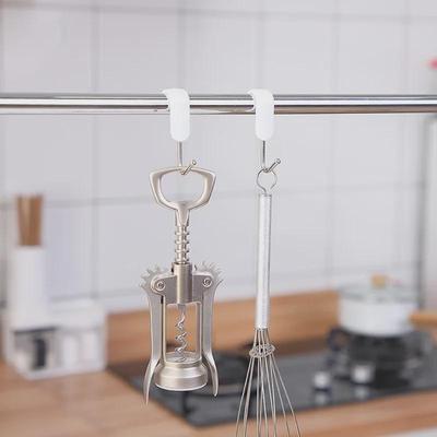 Adjustable Rotating Kitchen Hook Rod with S Hooks for Railings