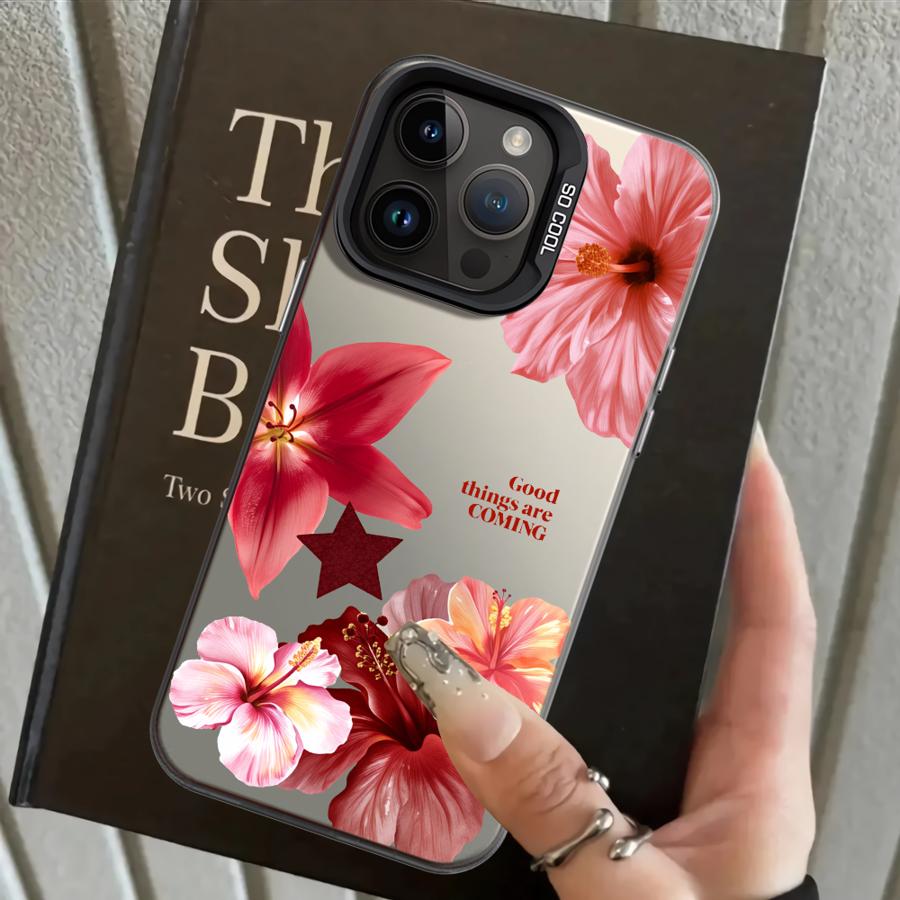 Cherry Flower Print Clear Case for iPhone 17 Pro Max 16 14 11 XR XS 12 13 Pro 15 Plus Air Back Phone Cover