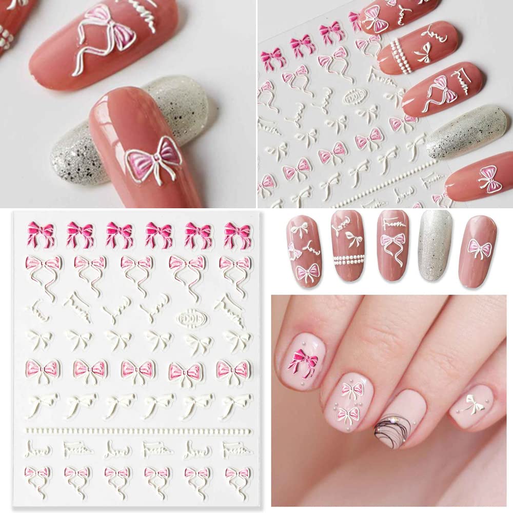 Turkalla 5D Nail Set of Lace Flower Etched and 3D Nail Gel Easy To DIY Flower Art Nail Nail Floral Pattern Stickers, 6, Stickers, Transparent, Effect,