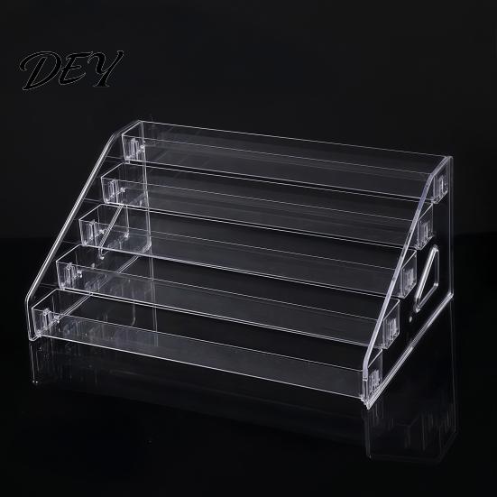 Nail Polish Organizer 5/7 Tier Acrylic Display Stand with Fences, Perfume Organizer, Removable Bracket for Home Makeup Multifunctional Clear