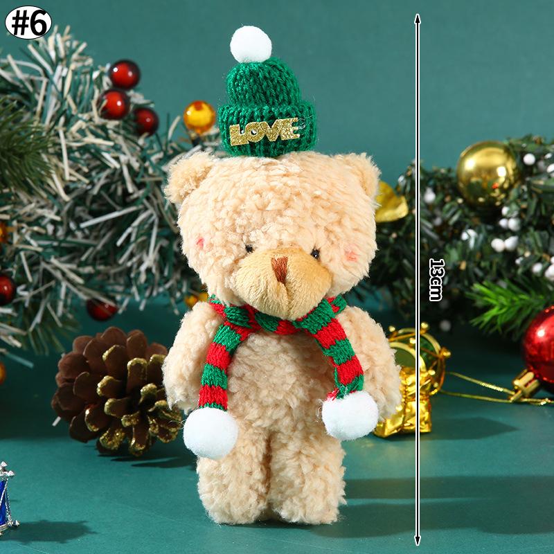 Capybara Christmas Keychain Cute Red Scarf Bear Doll Keyring Hanging Mobile Phones Bag Pendant Christmas Party Small Gifts Decor