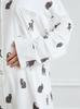 Gelato Pique Halloween Cat Print Shirt (PWCT254237OWHTF)