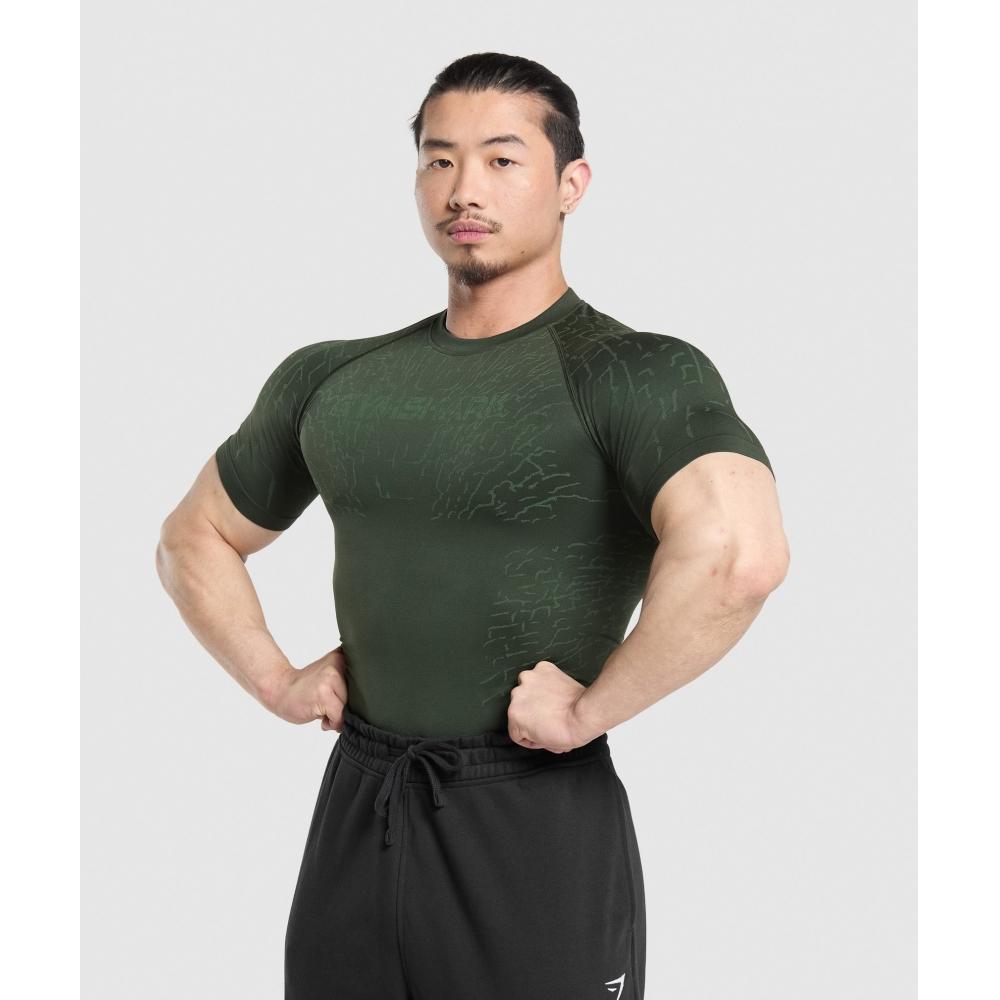 Gymshark TecTonic Seamless T shirT Trail Green Classic Green A1b1p Ec28