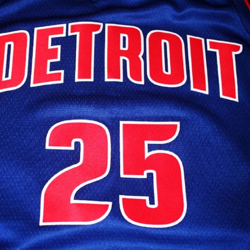 Nike NBA Icon Edition Jersey Pistons #25 Derrick Rose Basketball Vest Men Sports Tops Blue 864473-404