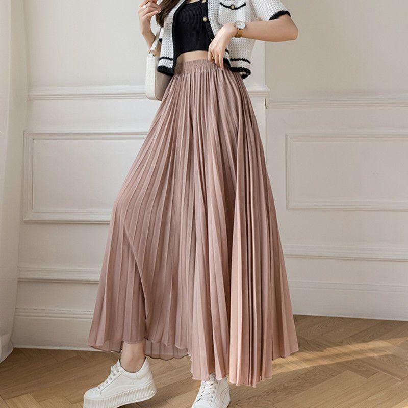 

Летние женские элегантные шифоновые брюки с высокой талией, широкие брюки, повседневные плиссированные свободные брюки, одежда XL розовый