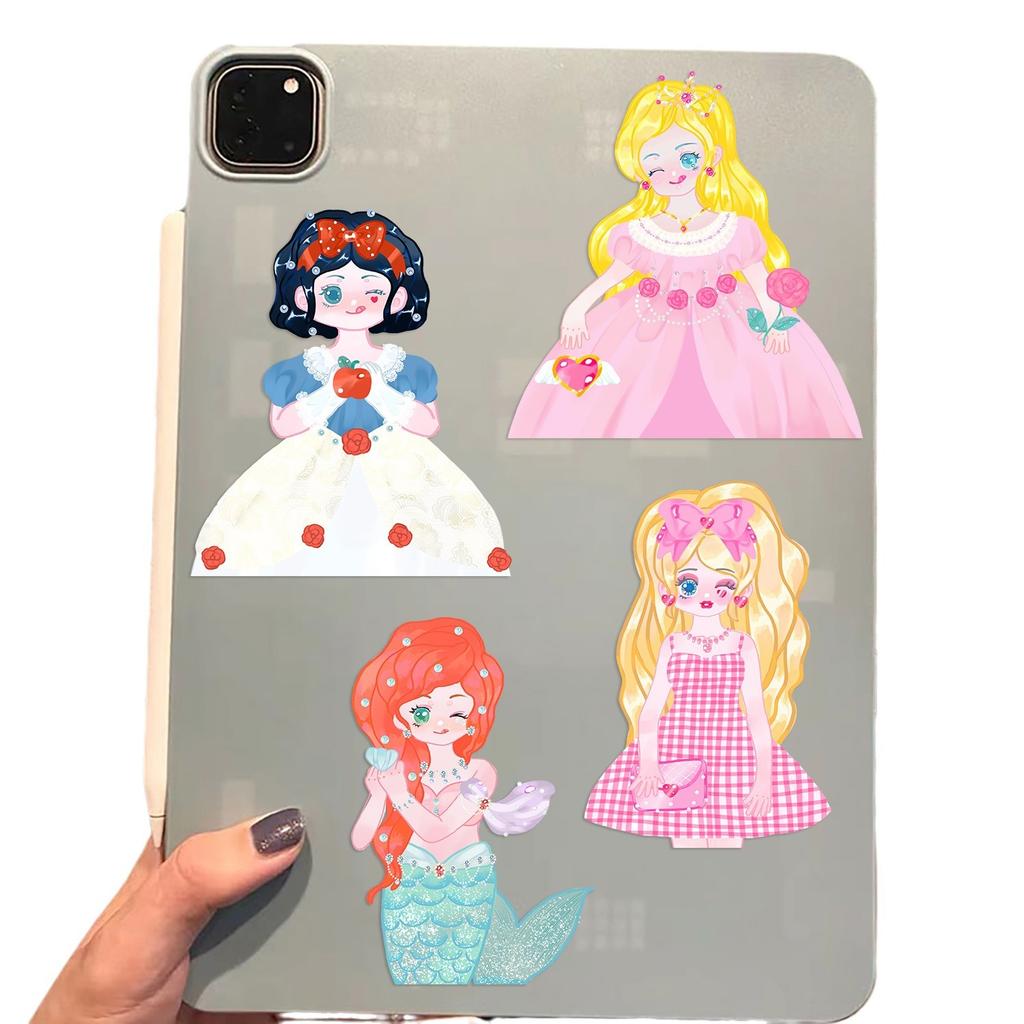 8 Cartoon Princess Face Change Guka Collage Hands-on DIY Handbook Mobile Phone Case Laptop Decoration Can Be Waterproof