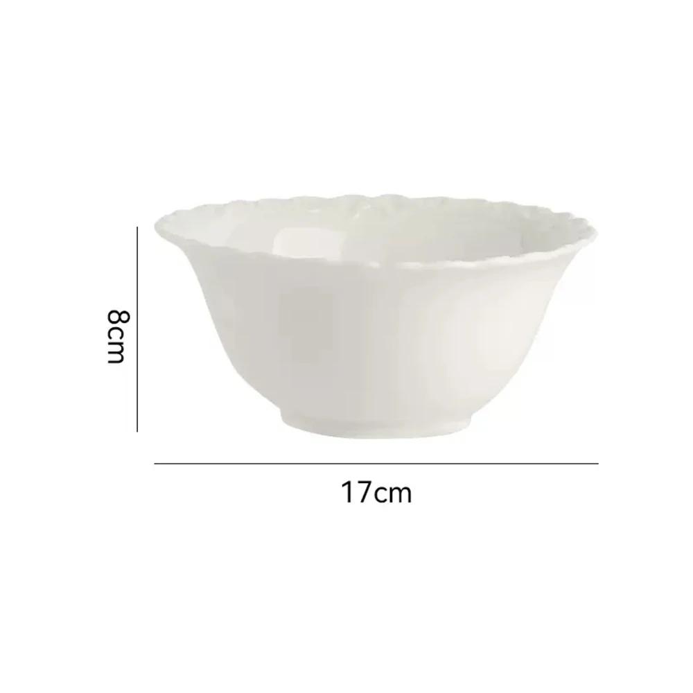 Relief-Keramikteller im französischen Stil, Luxus-Restaurant, Steak-Dessertteller, kreatives einfarbiges Geschirr, exquisite Reisschüssel für Zuhause