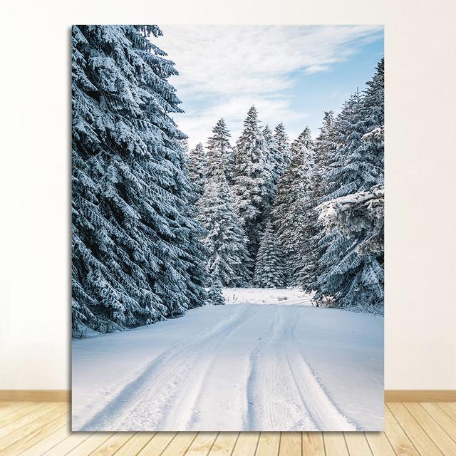 Landscape Pine Forest Snow Elk Nordic Posters And Prints Wall Pictures For Living Room Decor Wall Art Canvas Painting Winter