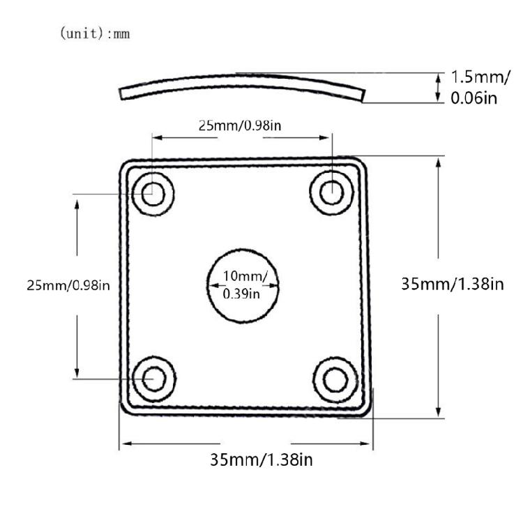 Universal Electric Guitar Output Jacks Base Square Metal Plate 4 Mounting Screws Professional Stability Zinc Alloy