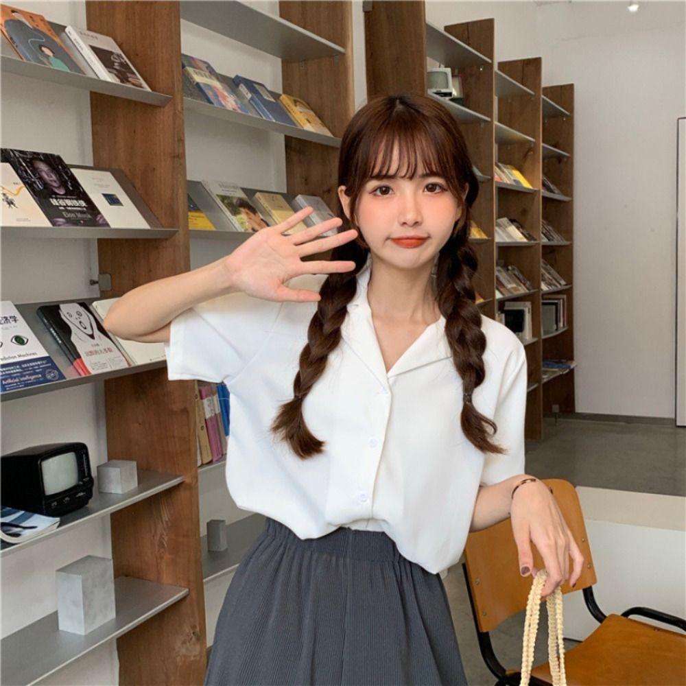 

V-neck Basic Lapel Blouse Tops Solid Women s Chiffon Blouse Office Lady L