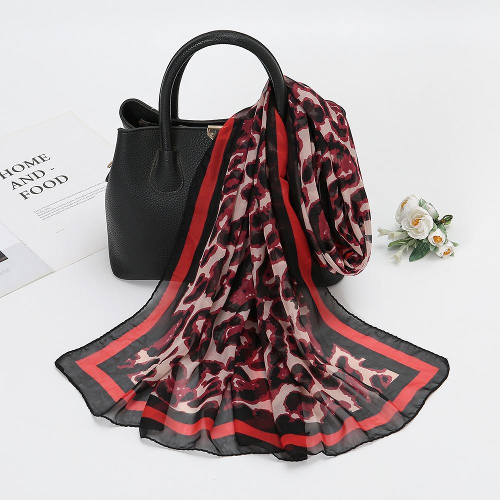 

Soft Chiffon Scarf Thin Shawl Silk New Female Wrap Shawls Rose Red2