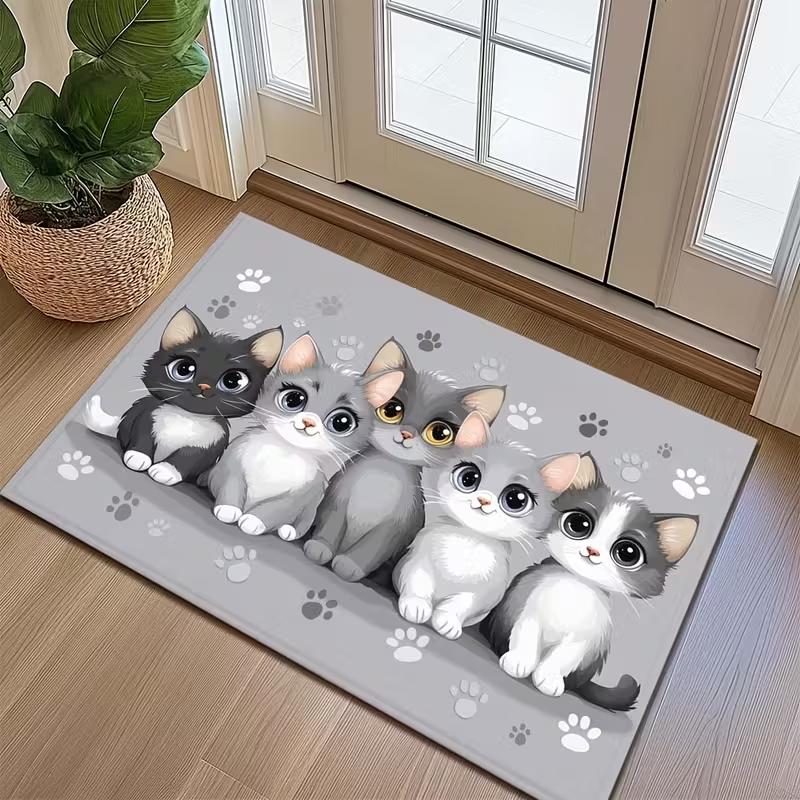 

Adorable Cat Paw Print Rug - Non-Slip, Machine Washable Entrance Mat for Home & Outdoor Decor Perfect for Bedroom, Balcony 40cm x 60cm
