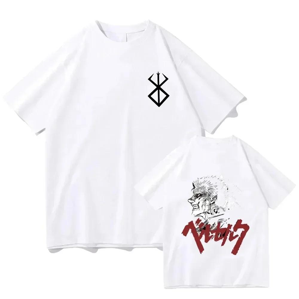 Letné Berserk pánske tričko Guts Cool Manga Japonské Anime Ženy Bavlna Harajuku Manga Hip-hop Nadrozmerné Streetwear tričko