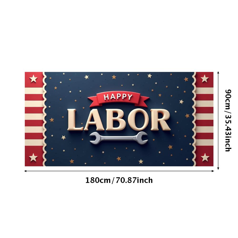 

Decorative Design Labor Day Banner Festive Design Labor Celebration Banner for Event Decoration Holiday Celebration Indoor Use