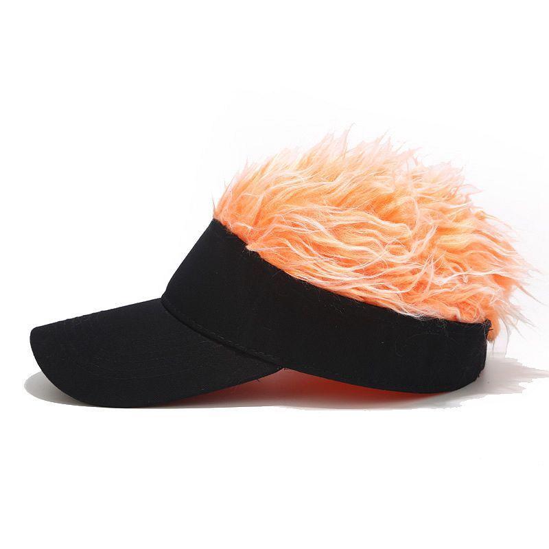 

Womens Street Style Baseball Cap With Wig And Sunshade For Casual Outdoors помаранчевий