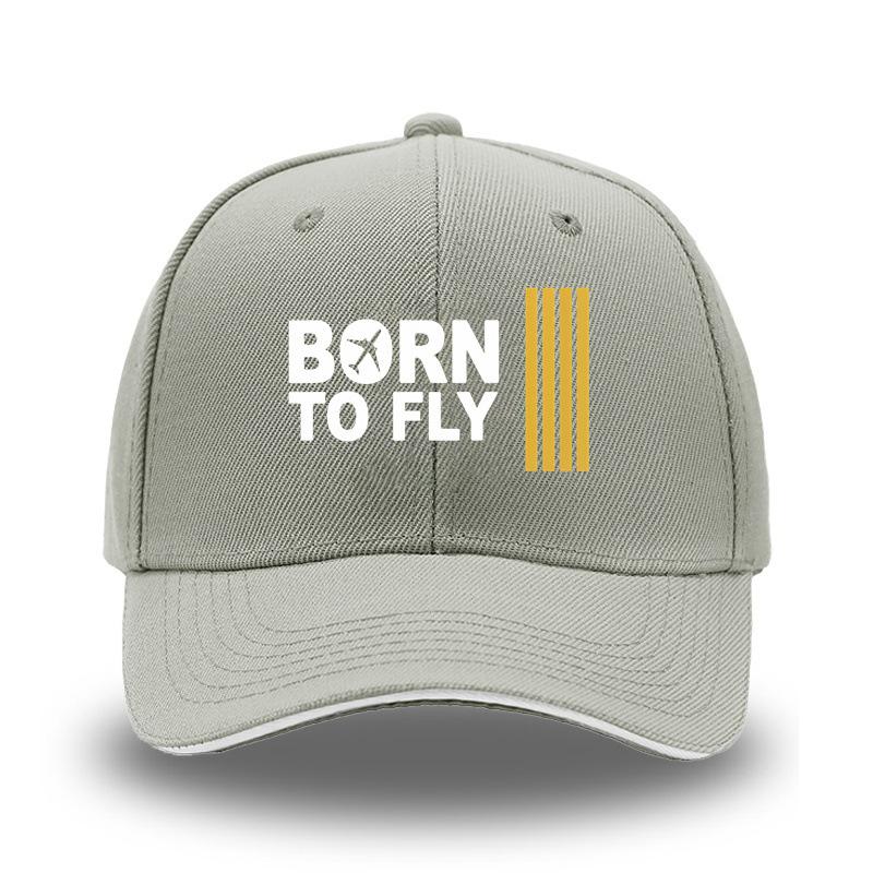 Sandwich sandwich print BORN TO FLY European and American hard top curved edge baseball hat men's outdoor hat