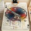 1PC Playing card style Print Flannel Blanket, High quality Comfortable for All Seasons, Home Decor, Warmth and Comfort