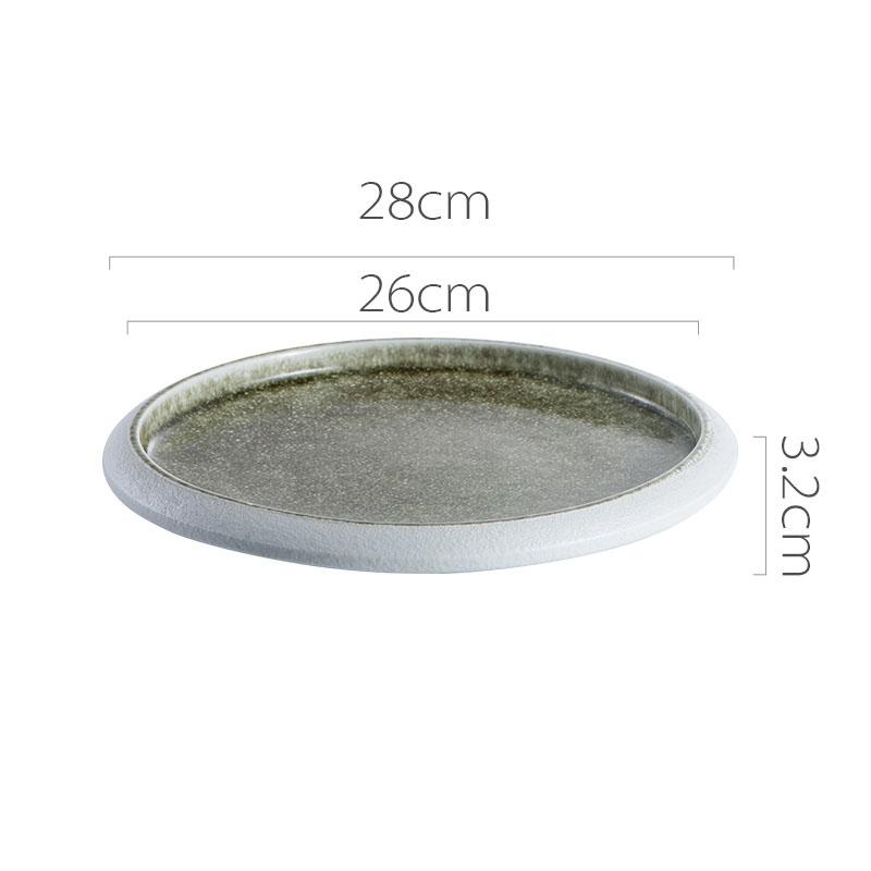 Creative Circular Ceramic Flat Plate Restaurant Service Plate Steak Plate Dessert Plates Sushi Plates Specialty Tableware