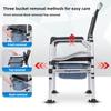 Household Portable Elderly Care Toilet Chair Height Adjustable Bathroom Shower Chair Foldable Patient Commode Chair