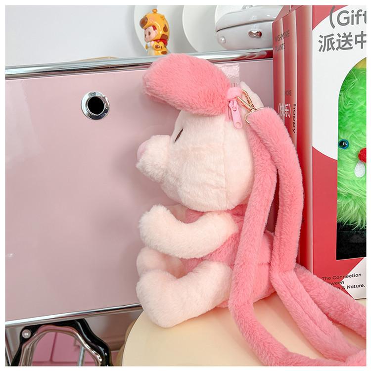 30Cm New Cartoon Backpack Plush Doll Animal Cute Pig Dolls Shoulder Bag Soft Stuffed Backpack Girl'S Diagonal Straddle Bag Gifts