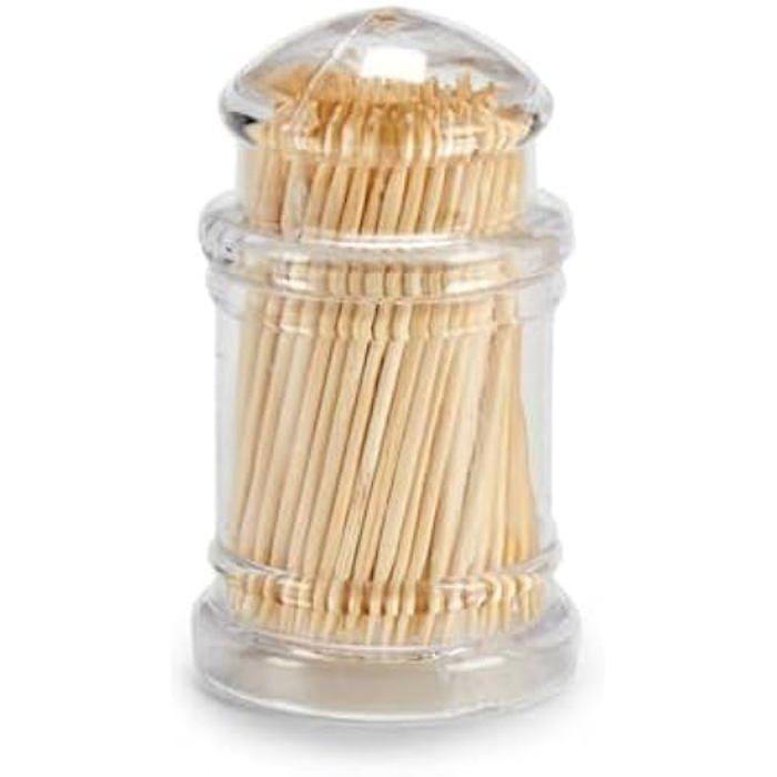 Porte-cure-dents - Kinvara - Marron Transparent - Bois Méthacrylate - 2 Pièces - 19 X 26 X 9 Cm