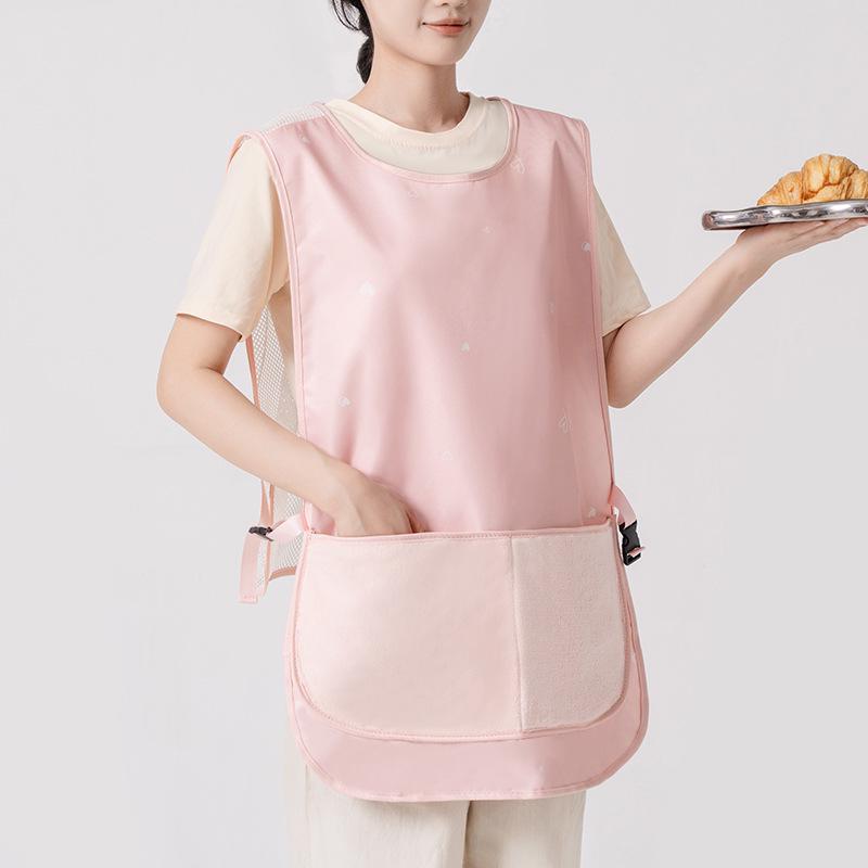 Waterproof Sleeveless Kitchen Apron - Oil-Proof, Hand-Wiping Vest-style Workwear for Cooking and Catering