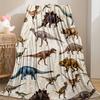 1pc Soft and Warm Dinosaur Print Flannel Blanket for Sofa, Bed, and Office - Perfect Christmas, Halloween, and Birthday Gift