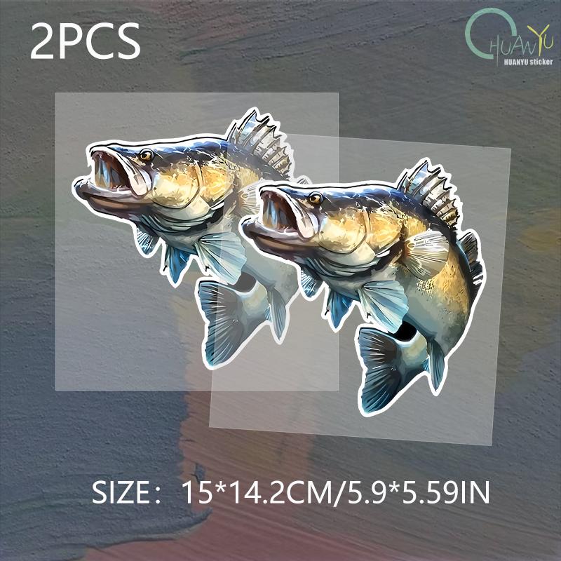 

Вінілова наклейка Риболовля Велика риба Морський окунь Наліпка на автомобіль Водонепроникна для бампера Заднього скла Ноутбука 15x14.2cm