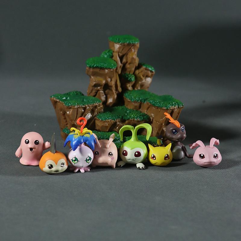 

11см Аниме Дигимон Младенческая Стадия 8 Штук Сцена Агумон Бийомон Габумон Могумон Тогомон Помон Коллекция Моделей Персонажей Игрушка Подарок