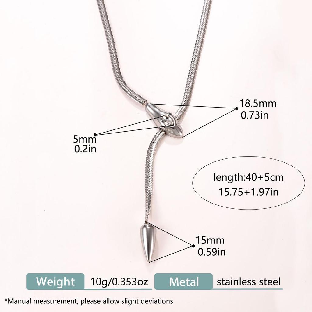 High-End Stainless Steel Snake Necklace - Fashionable and Versatile Clavicle Chain