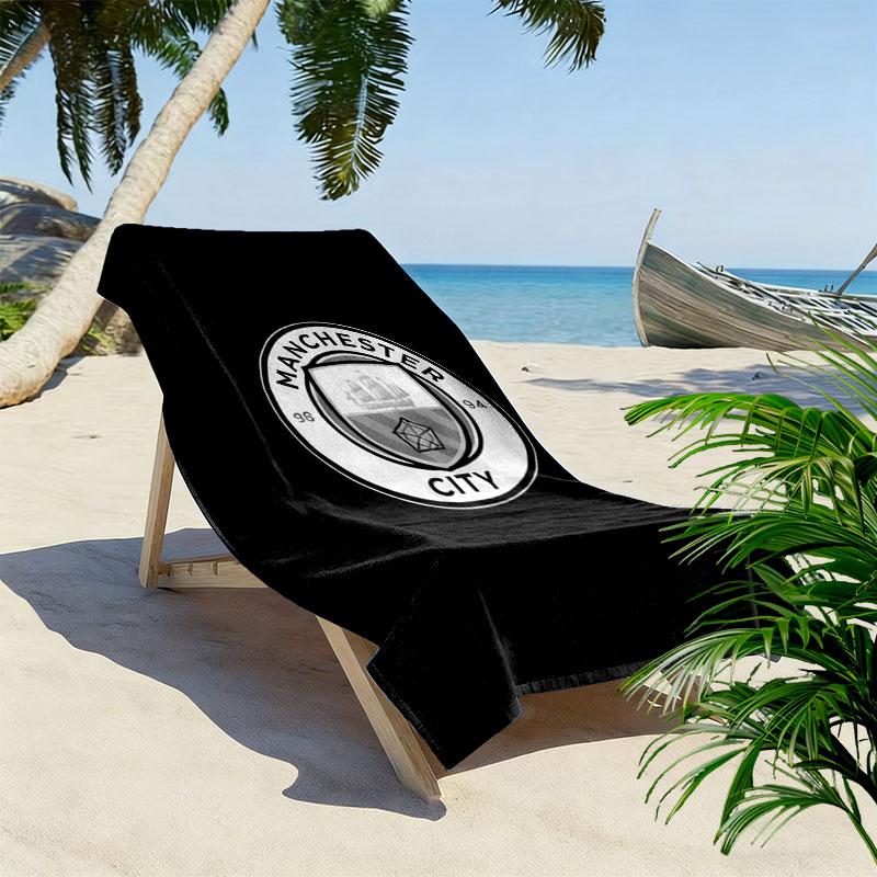 Loud MCFC Chants Print Beach Towel, Large Soft Quick Dry Towel for Beach Camping Swimming