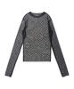 CARGOBROS FOR WOMAN Dot See-Through Long Sleeve Layered Casual Short Sleeve Tee Set (Black/Navy)