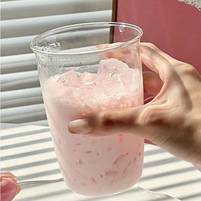 Large Capacity Glass Cup Coffee Cold Drink Cup High Transparency Latte Cold Drink Coffee Milk Cup Household Drinking Glass Cup