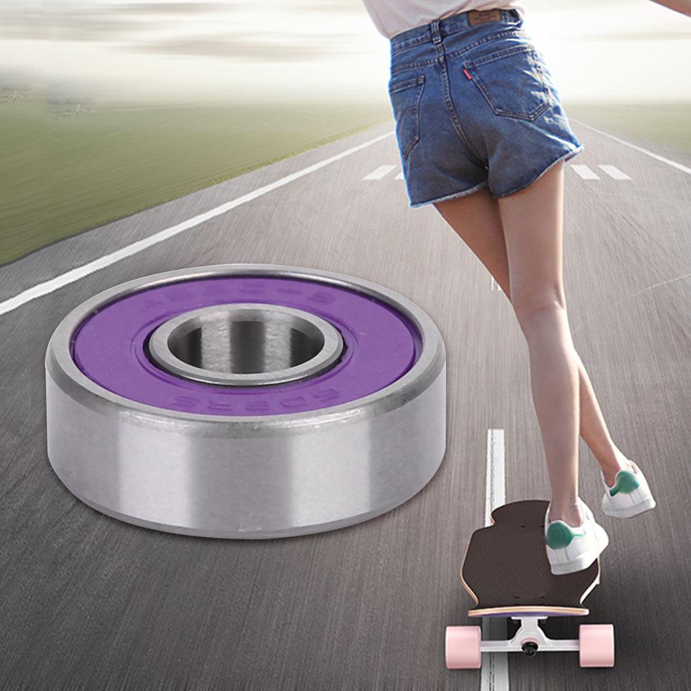 Kit de 8 roulements à billes miniatures 608 pour skateboard et trottinette(violet 7)