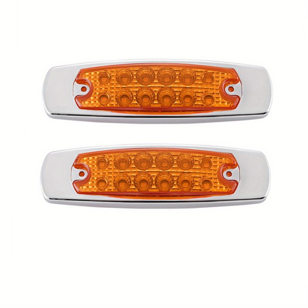 4/2PCS 12-24V 12LED Side Marker Gap Light Clearance Car Trailer Indicator Truck Bus Caravan-Amber/Red/White Tricolor Optional