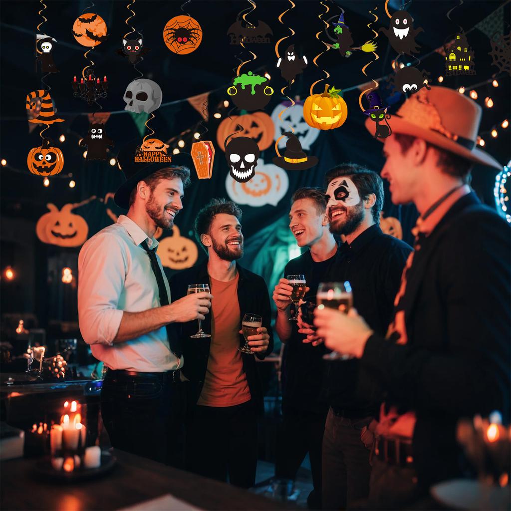 Halloween Birthday Party Hanging Interior Decoration, Cute Pumpkin Ceiling Hanging Ribbon, Suitable For Halloween Theme Party Decoration