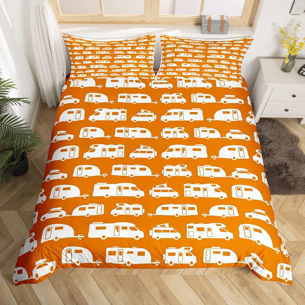 

Galaxy Camping Soft Duvet Cover Camper Twin Quen Beding Set for Young Boys,Ten Sun Mon Stars Warm Comforter Cover Lodge Cabin Sketch Bed Linen Set 100*200cm Single
