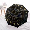 Elegant Gold Evil Eye Umbrella, Portable 3-Fold Umbrella for Men & Women, Valentine's D