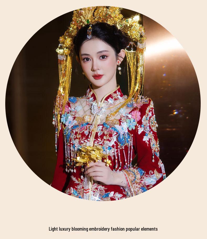 Rochie Xiuhe de Nuntă Chineză Dragon & Phoenix High-End 2025