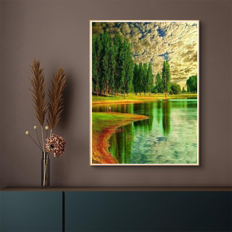 Mountains and Rivers DIY 5D Diamond Painting Rhinestone Picture Full Diamond Embroidery Gift Mosaic Cross Stitch Home Decoration