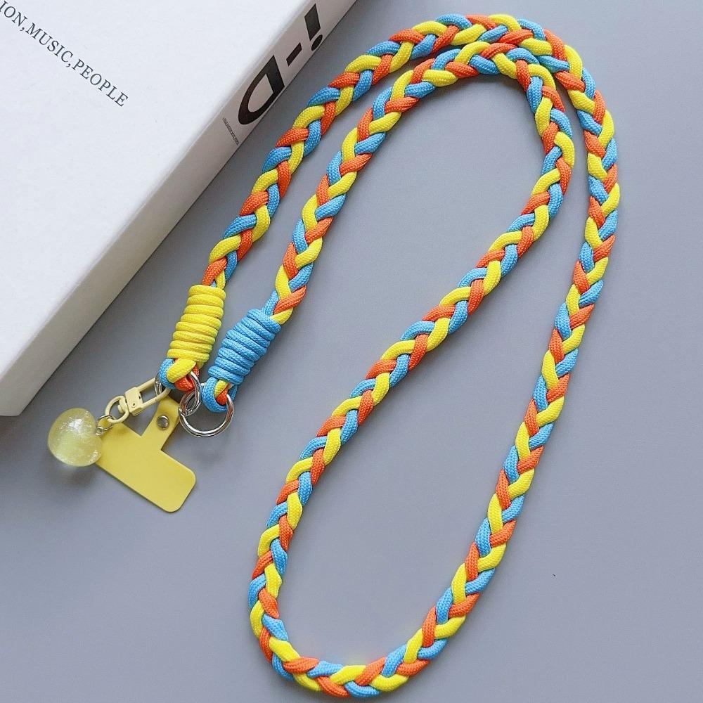 Universal Nylon Braided Phone Lanyard Detachable Colorful Shoulder Strap Anti-lost Neck Hanging Cord Phone Charm Accessories
