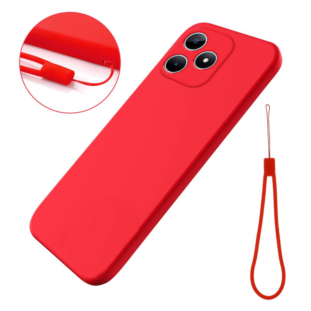 For Realme Note 50 4G Case with Wrist Strap Liquid Silicone Phone Cover