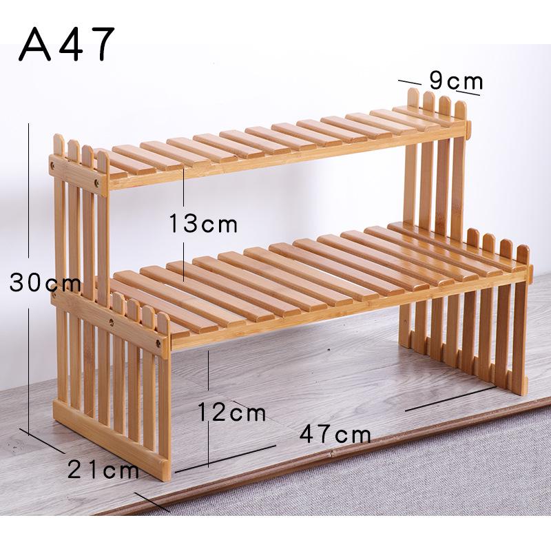 Solid Wood Multi-Layer Small Flower Stand for Office or Balcony - Bamboo Succulent and Plant Display Rack