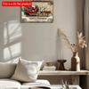 2d Flat 30*20cm, Glam Style Wooden Wall Hanging Decorative Sign, Festive Santa with Reindeer and Gifts Christmas Theme, Multipurpose Holiday, for Home