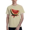 Juicy Slice Melting Summer Art Mens Watermelon print Fashion Tees Short Sleeve Crew Neck Pure Cotton Printed Clothes TShirt