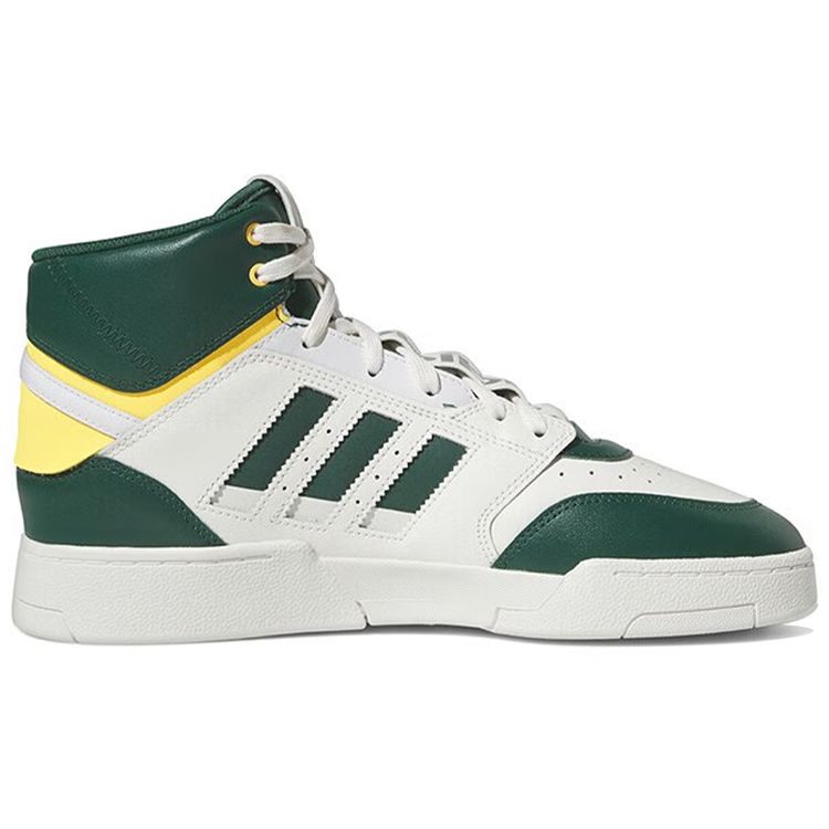 Adidas Originals Drop Step Comfortable Trendy Lightweight Durable Non-Slip High-Top Skate Shoes Unisex Skate Shoes White Green FZ5712