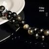 Jingxi Natural Gold Obsidian Crystal Beads Handmade DIY Bracelet Accessories