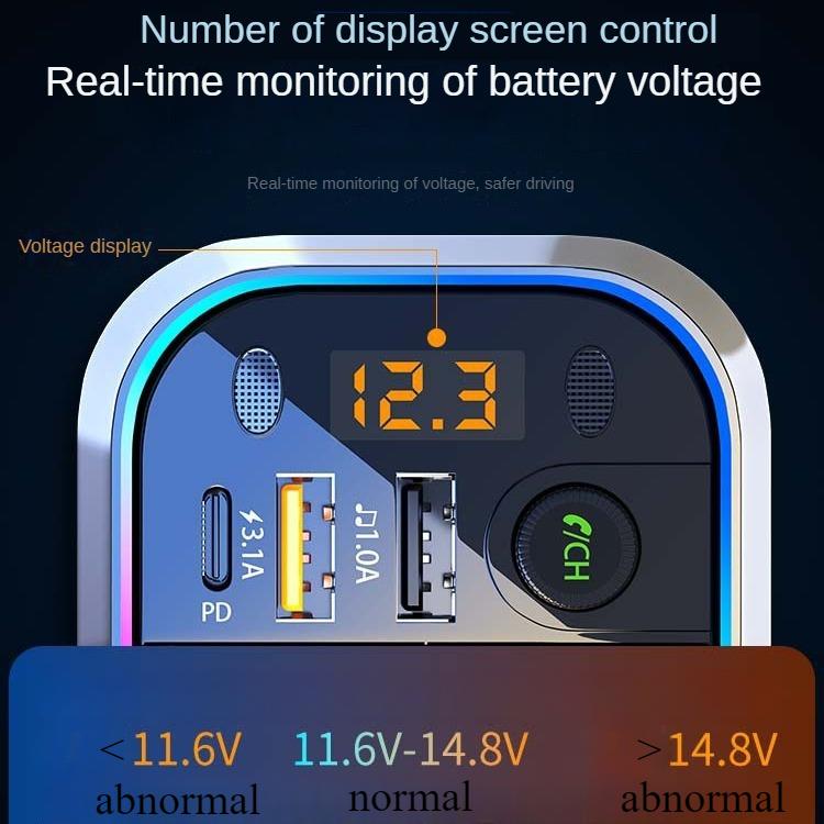 Car Bluetooth Receiver, MP3 Player, Multifunctional Lossless Sound Quality , Charger