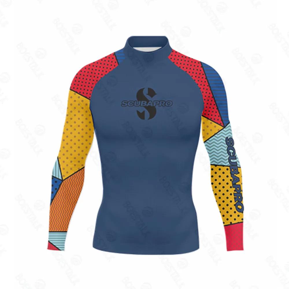 Cross-border special for printed long-sleeved surf suits, tight anti-chlorine wetsuits, beach sunscreen jellyfish suits
