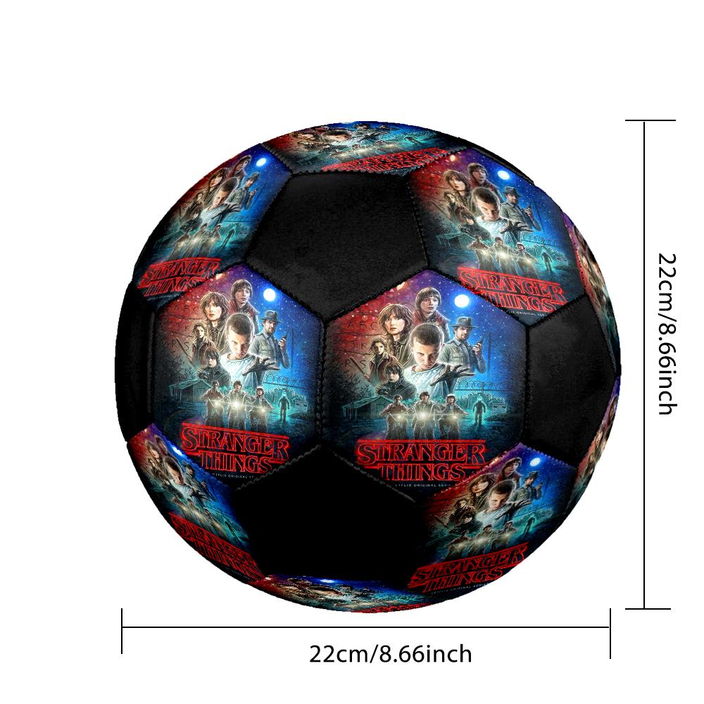 stranger things Indoor Soccer Ball Colorful Machine Stitched PVC Size 5 Team Training Competition Ready Durable High-Bounce Cool Sports Gift